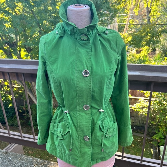 weather tamer Jackets & Blazers - Weather Tamer Green hooded lined fall jacket vintage small